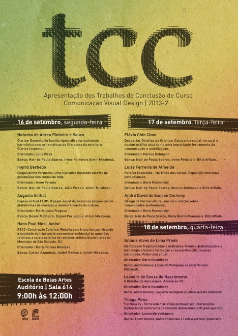 TCC – Comunicação Visual Design – Programação 16-18 de setembro 2013